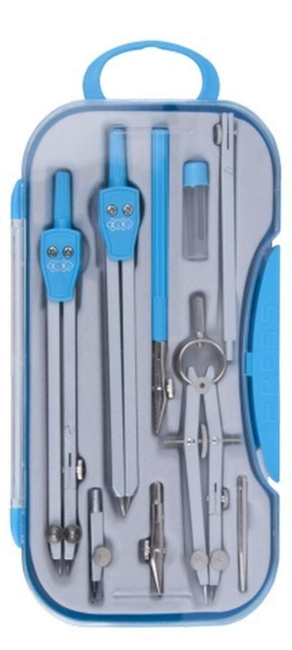 Готовальня COLLEGE 9 предметів, темно-синій ZB.5314CL-03 (шт.)