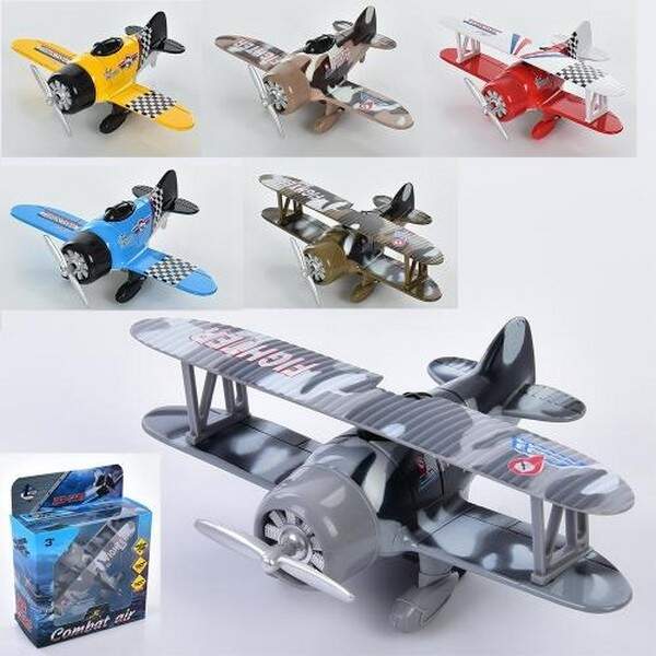 Літак XG879-102A (48шт) метал, інерц, 12см, 6 видів, в кор-ці, 15,5-19-7см (шт.)