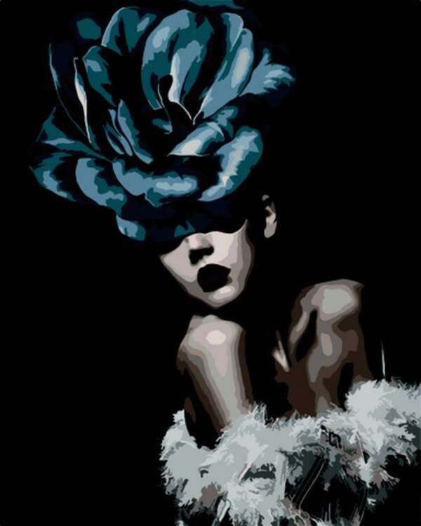 Картина за номерами "Дівчинка з чорною трояндою", 40*50, ART Line ZB.64226 (шт.)