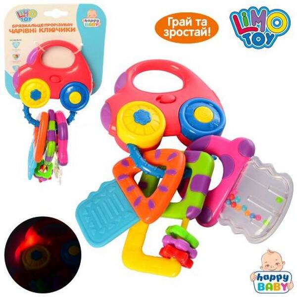 Брязкальце 0696-1 (48шт) брелок, 17см, муз, звук, світло, прорізувач, на бат(табл), на листі, 12-22- (шт.)