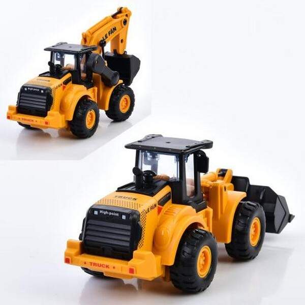 Екскаватор 6627B (60шт) інерц, рухливі деталі, гумові колеса, 2 види(1вид-бульдозер), у пакеті,15-27 (шт.)