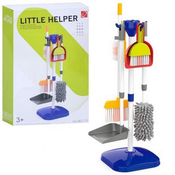 Набір для прибирання 667-75 (36шт) 20-20-58см, 9 предметів, підставка, швабра, щітка, совок,  в кор- (шт.)