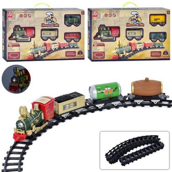 Залізниця 3118ABC (12шт) 134-74см, локомотив 17см, 3 вагони, звук, світло, 3 види, на бат-ці, в кор- (шт.)