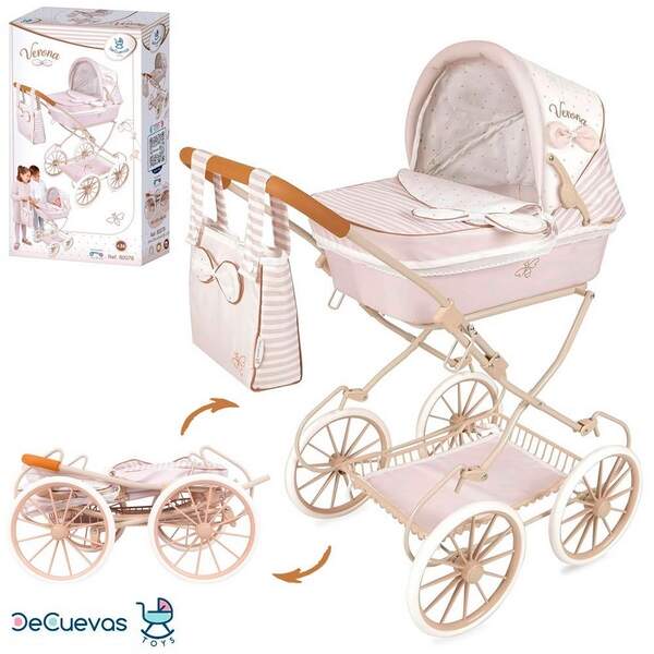 Коляска 80078 (4шт) для ляльки, 80-42-в81см, класика, сумка, корзина, метал, в кор-ці, 36-60,5-16см (шт.)