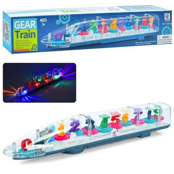 Поїзд YJ388-63 (96шт) 36,5см, музика, світло, шестерні, на бат-ці, в кір-ці, 38-7-5,5см (шт.)
