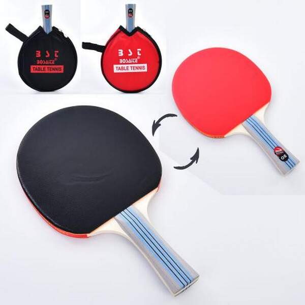 Ракетка MS 3123 (30шт) 1шт, 26см, EVA/гума, ручка дерев'яна, набірна, чохол, 2 кольори, 27-17,5-3см (шт.)