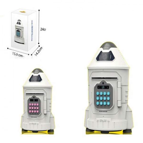 Скарбничка MK 5420 (12шт) 24см, ракета - сейф з кодом, звук, світло, затягує купюри, 2 кольори, на б (шт.)