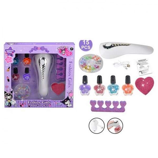 Косметика 766-14C (42шт) KR, набір для манікюра, лампа-акум,USBзарядне, лак 4шт, пилка, розділювач д (шт.)