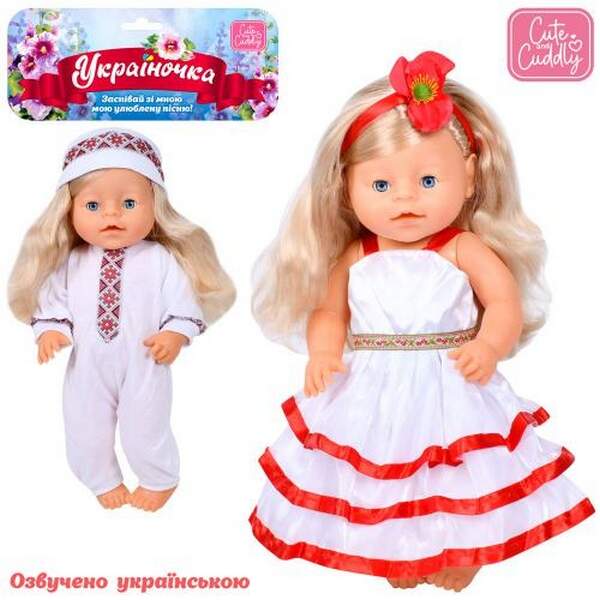 Лялька M 5996 I UA (24шт) Україночка, 39см, п'є-пісяє, муз(укр), 2 пісні, 2 види, на бат(табл), у па (шт.)