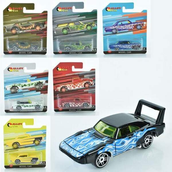 Машина X851-7 (144шт) метал, 7,5см, 1:64, 7видів, на листі, 13-11-4см (шт.)
