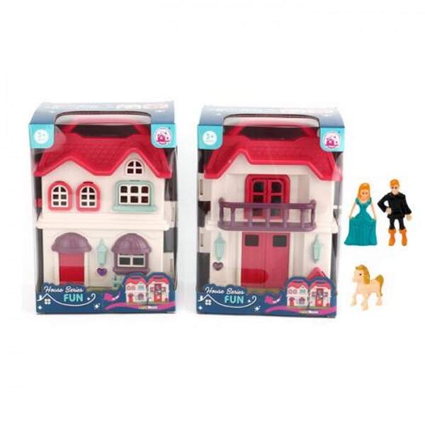 Будиночок BS866-38 (36шт) 15-20-5,5см, фігурки, меблі, звук, світло, конячка, 2 види, бат(табл). в к (шт.)