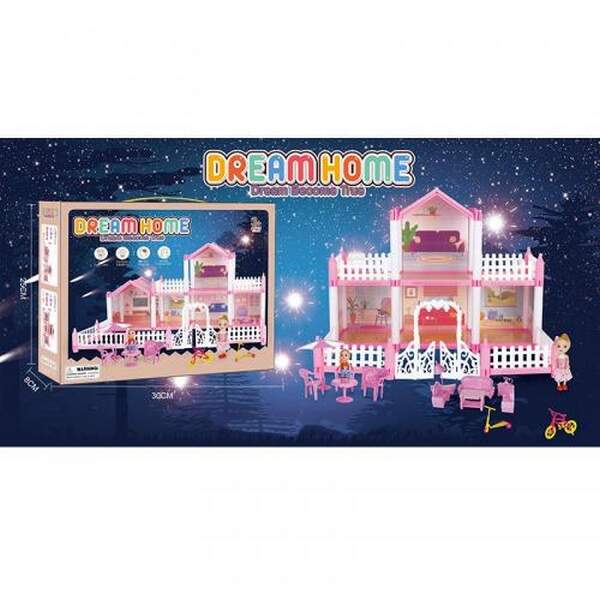 Будиночок SH99-4 (36шт) 2 поверхи, світло, меблі, лялька 2шт 10см, 111дет, бат(табл), в кор-ці, 30-2 (шт.)