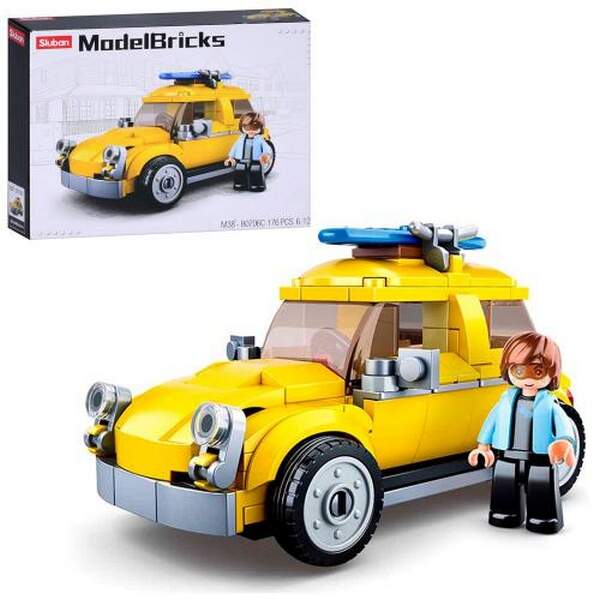 Конструктор SLUBAN M38-B0706C (60шт) машинка, 12см, фігурка, 176 деталей, в кор-ці, 23,5-19-4,5см (шт.)