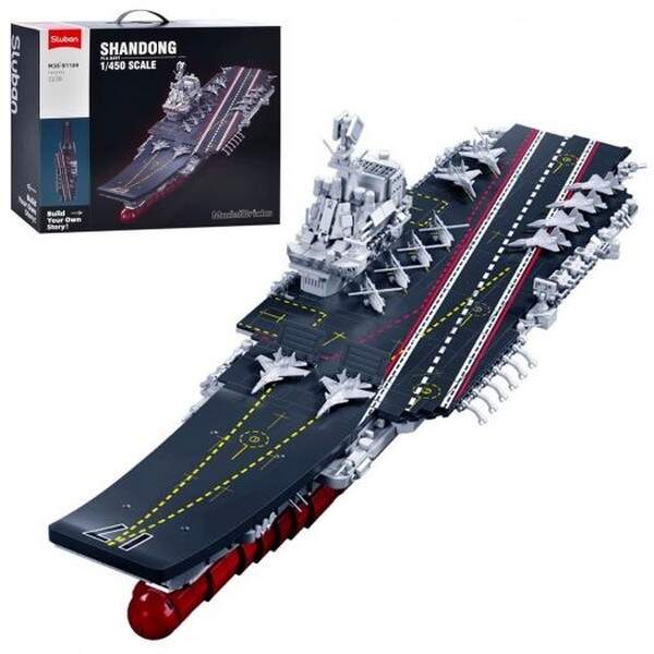 Конструктор SLUBAN M38-B1189 (4шт) військовий корабель, 69см, 1:450, літаки, 1413дет, в кор-ці, 45-3 (шт.)
