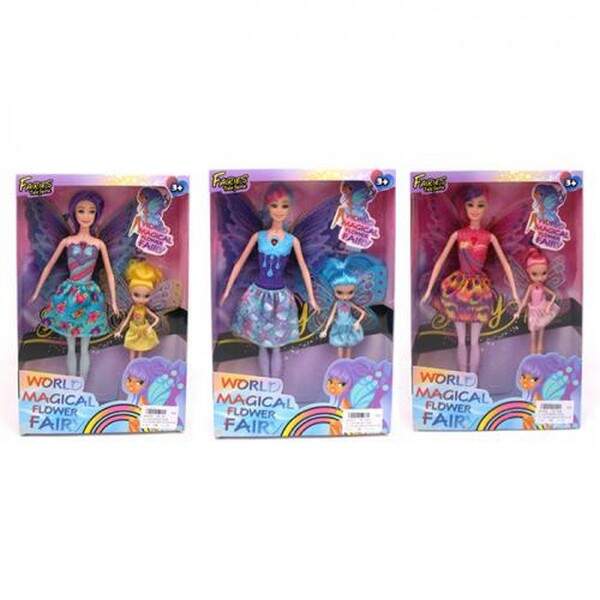 Лялька HS-556-B-A (48шт) 30см, фея, крила, 2шт, з донькою 18,5см, 3 види, в кор-ці, 22-33-5,5см (шт.)