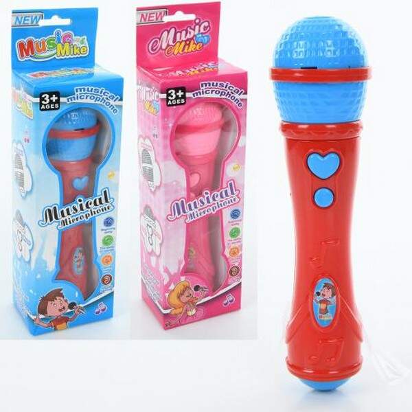 Мікрофон 777 (80шт) 20,5см, музика, 2 види, на бат-ці, в кор-ці, 8-28-6см (шт.)