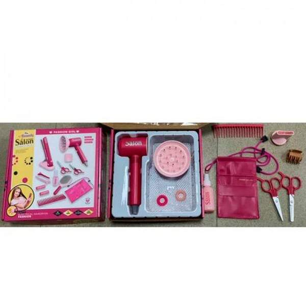 Набір аксесуарів 181-10 (28шт) набір перукаря, фен 22см-повітря,  ножиці, резинки для волосся, гребі (шт.)