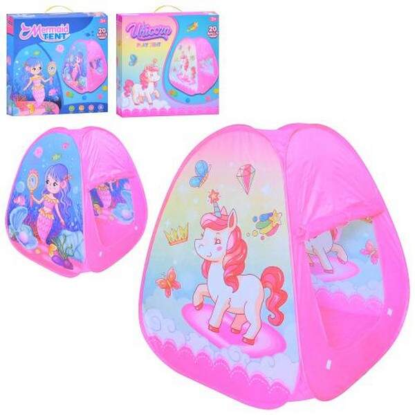 Намет MR 1266 (12шт) 70-70-в85см, 20 кульок, 1вхід-накидка, 2 види(єдиноріг, русалка), у кор-ці 36-3 (шт.)