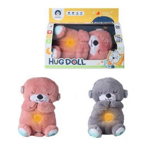 Нічник 988-39 (24шт) 25см, музика, світло, дихає (рухливий живіт), плюш, 2 кольори, на бат-ці, в кор (шт.)