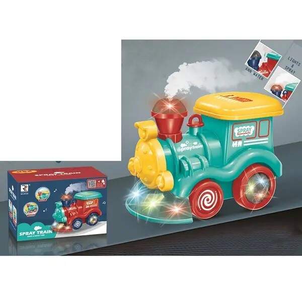 Паровозик ZR168 (18шт) 18,5см, їздить, музика, світло, пара, 2кольри, в кор-ці, 19-13-11,5см (шт.)