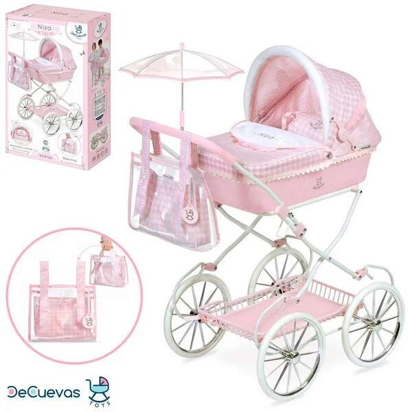 Коляска 81046 (4шт) для ляльки, класика, 80-42-в81см, корзина, подушка, сумка, метал, в кор-ці, 36-6 (шт.)