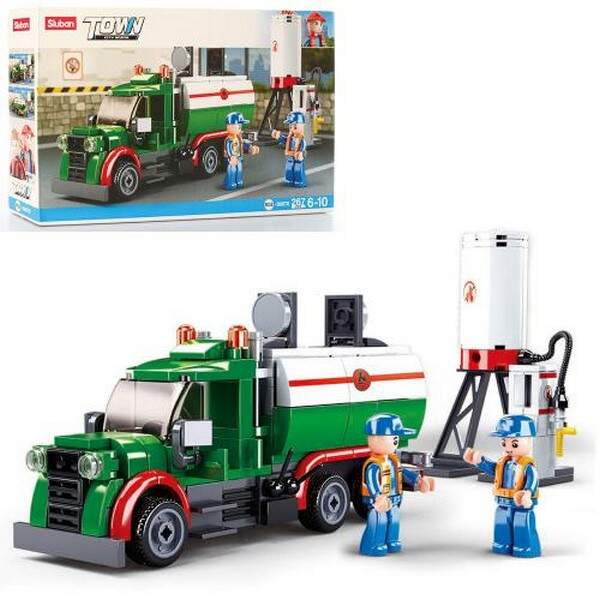 Конструктор SLUBAN M38-B0878 (16шт) бензовоз, заправка, фігурки, 267дет, в кор-ці, 38-24-6,5см (шт.)