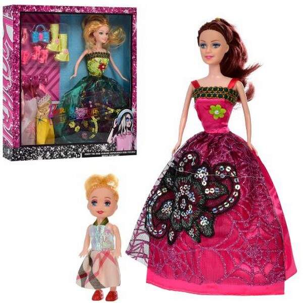 Лялька з вбранням CQ878-CQ879 (48шт) 28см, сукні, 2 види (донька, взуття), кор., 30-32,5-5см. (шт.)