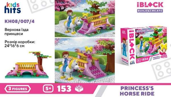 Конструктор Kids hits IBLOCK JUNIOR арт. KH08/007/4 (36шт/2)  153дет. короб. 24*16*6 (шт.)