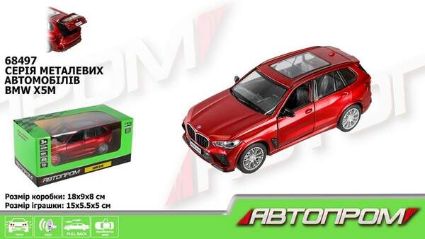 Машина мет. АВТОПРОМ арт. 68497 (48шт/2) 2 кольори 1:32 BMW X5M,батар, світ.,звук,відкр. двері,короб (шт.)