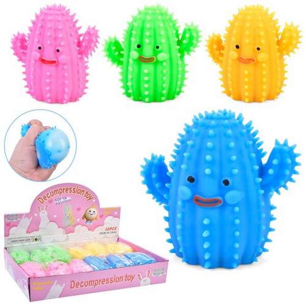 Іграшка MS 3613 (96шт) 9см, антистрес, борошно, кактус, у пакеті, 12шт (4 кольори) у дисплеї, 34-19- (шт.)