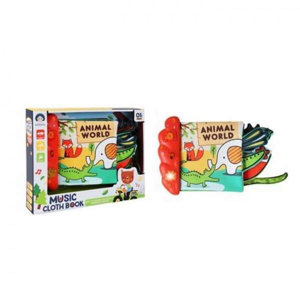 Книжка  988-42 (24шт) дикі тварини, 18-17-4см, музика, світло, шуршить, на бат-ці, в кор-ці, 28-22,5 (шт.)