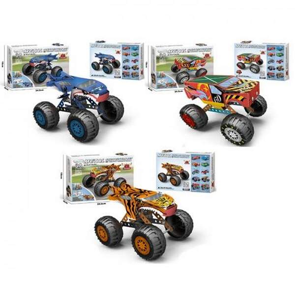 Конструктор 868-8-10-11 (36шт) машина, метал+пластик, корпус-картон/розмальовка, фломастери 6шт, від (шт.)