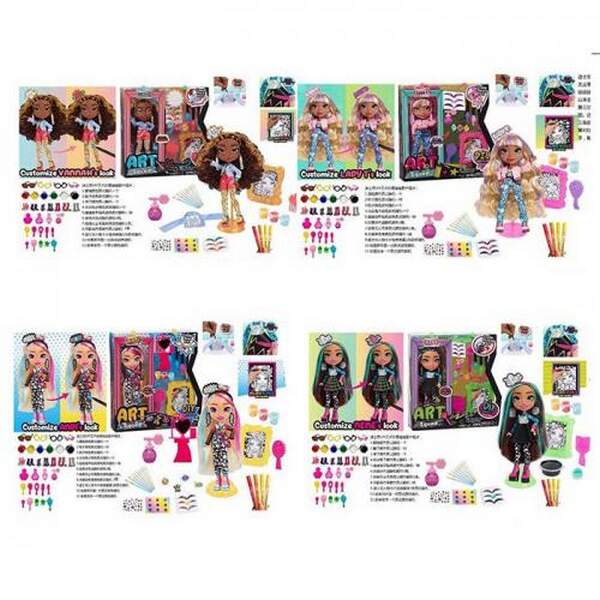 Лялька CQ5057-58-59-60 (72шт) 23см, шарнірна, 2 фломастери, фарби 3шт,пензлик, 4види, в кор-ці, 15,5 (шт.)