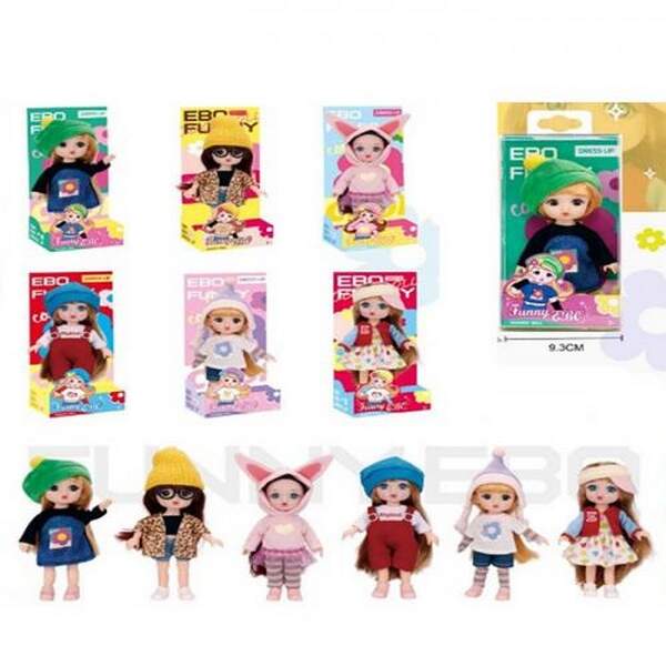 Лялька DH2368B (72шт) 15см, шарнірна, 6 видів, в кор-ці/слюда, 9,5-19-6,5см (шт.)