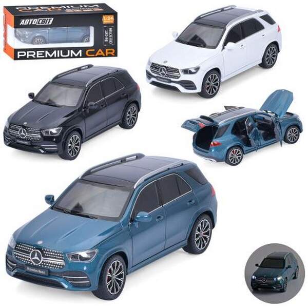 Машина AP-2100 (12шт) АвтоСвіт, 1:24, метал, інерц, 20,5см, звук,світло, відчиняються двері/багажник (шт.)