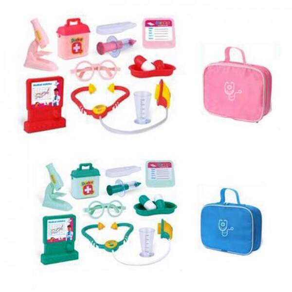 Набір лікаря DL-9951-52 (48шт) стетоскоп, мікроскоп, окуляри, мед.інструменти, 2 кольори, у сумці, 2 (шт.)