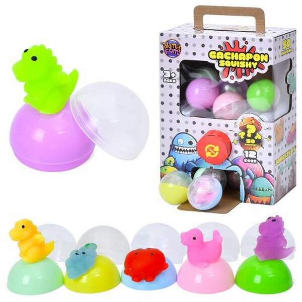 Яйце 8745 (36шт) 5см (кулька), фігрка-антистрес 5см (тягнеться), набір 12шт, гра-сюрприз, в кор-ці, (шт.)