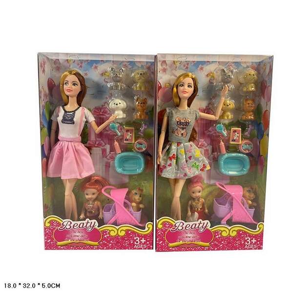 Лялька арт. LY66-35 (96шт/2) мікс 2 види, типу Барбі, маленька лялька, пітомци, аксес короб. 18*32*5 (шт.)