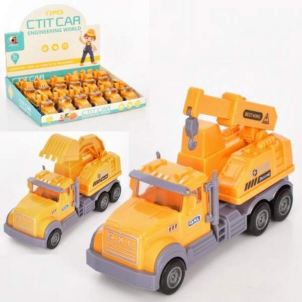 Будтехніка 666-13 (96шт) інерція, 14см, рухомі деталі, 2 види, 12 шт.в дисплеї, в дисплеї, 40-33-8см (шт.)