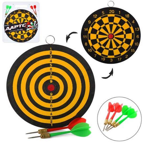 Дартс MS 4220 (24шт) 12 дюймів, дротики з голкою 4шт, двосторонній,в слюді, 32-36-2см (шт.)