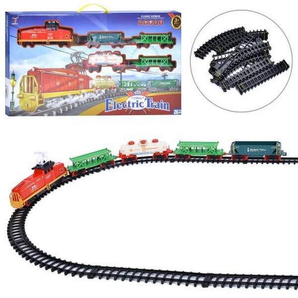 Залізниця 2099-1 (9шт) 165-76,5см, локомотив, 4 вагони, звук, світло, 26дет, на бат-ці, в кор-ці, 72 (шт.)