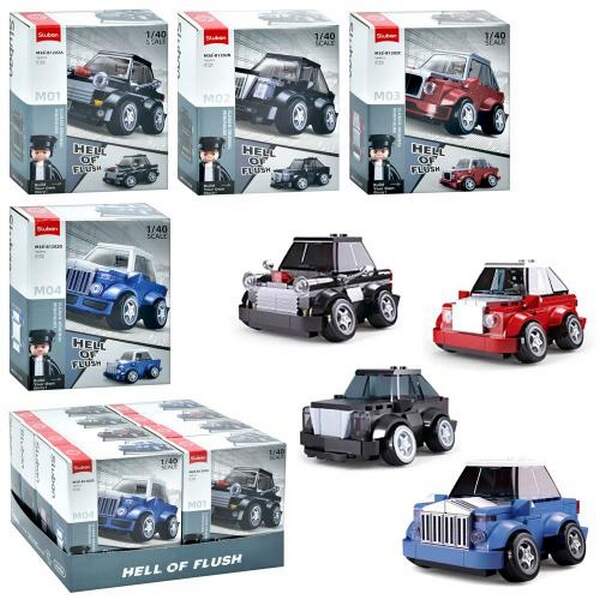 Конструктор SLUBAN M38-B1202 (64шт) авто серія, машина, 1:40, фігурка, від162дет, в кор-ці, 8шт(4вид (шт.)