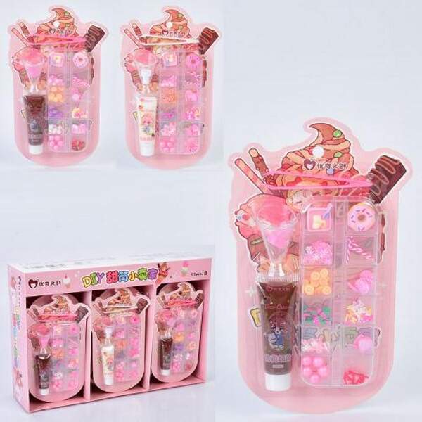 Набір для творчості 7040DIY (210шт) зроби солодощі, клей, мішура, пінцет, 15шт(2 кольори) в дисплеї, (шт.)