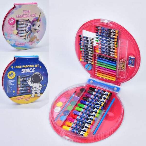 Набір для творчості MK 5432 (24шт) 68 предм, фарби, олівці, фломастери, віск.крейда, скріпки, мікс в (шт.)