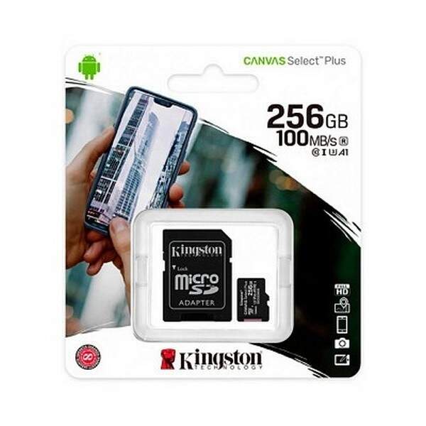 micro SD 256GB KINGSTON Canvas Select Plus  class 10 + адаптер (R100 MB/s/W85MB/s) (шт.)