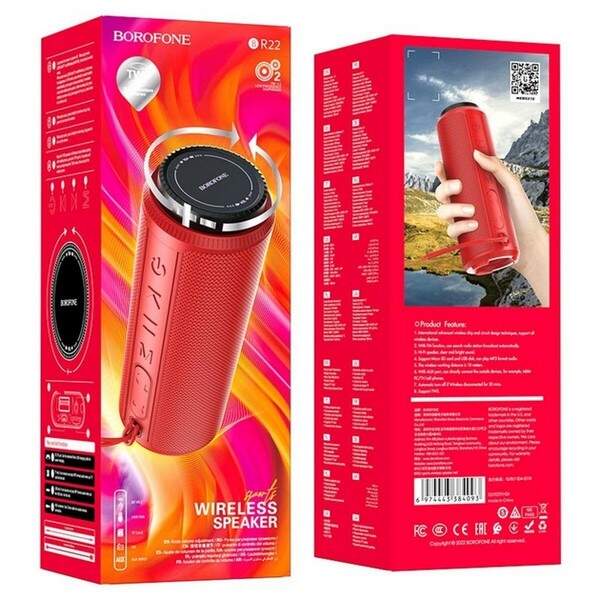 Колонкa BOROFONE BR22 sports wireless speaker red (шт.)