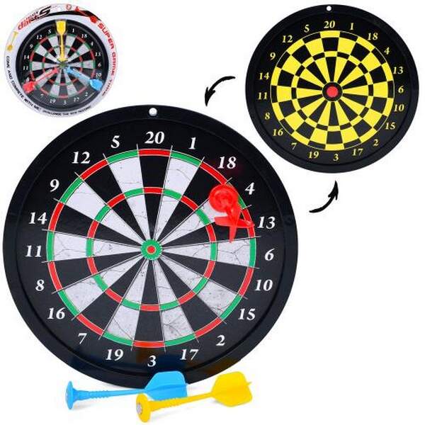 Дартс MR 1334 (36шт) магнітний, 20,5см, двосторонній, дротики 3шт, на листі, 26-26-3см (шт.)