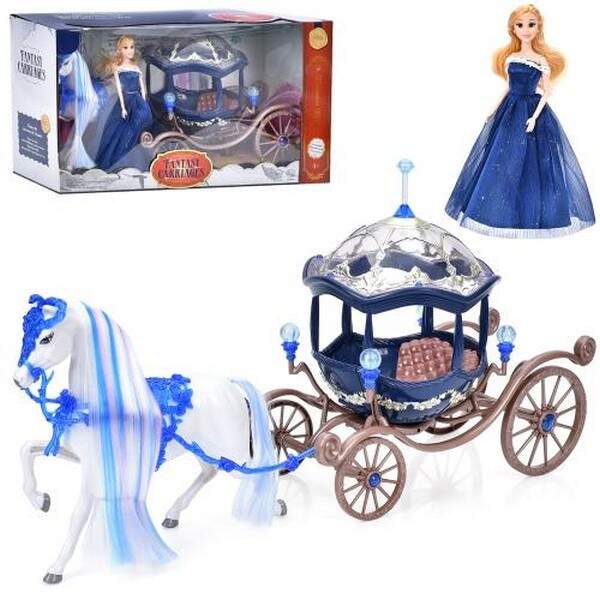 Карета 125A (6шт) 39см, з конячкою 27см, лялька шарнірна 27см, в кор-ці, 66-33-22см (шт.)