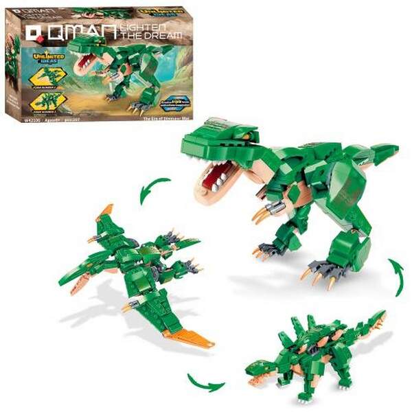 Конструктор Qman W42106 (32шт) 3в1, динозавр, 287дет, в кор-ці, 31,5-19-5см (шт.)