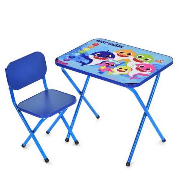 Столик M 5960-4 (1шт) 59,5-44см, 1 стільчик, складний, в кор-ці, 65-55,5-7см, BS, кольори, синій (шт.)